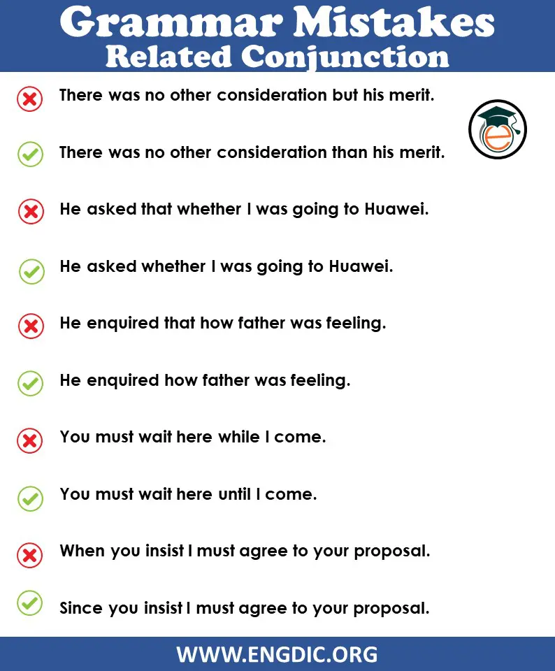 Grammar mistakes in English in the use of Conjunction PDF