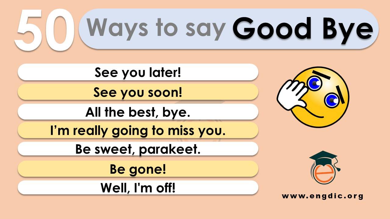 Different 50 ways to say goodbye lyrics - EngDic