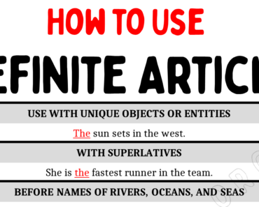 10 Rules of Definite Article with Examples