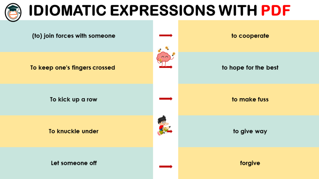 Idiomatic Expressions List and Meaning PDF
