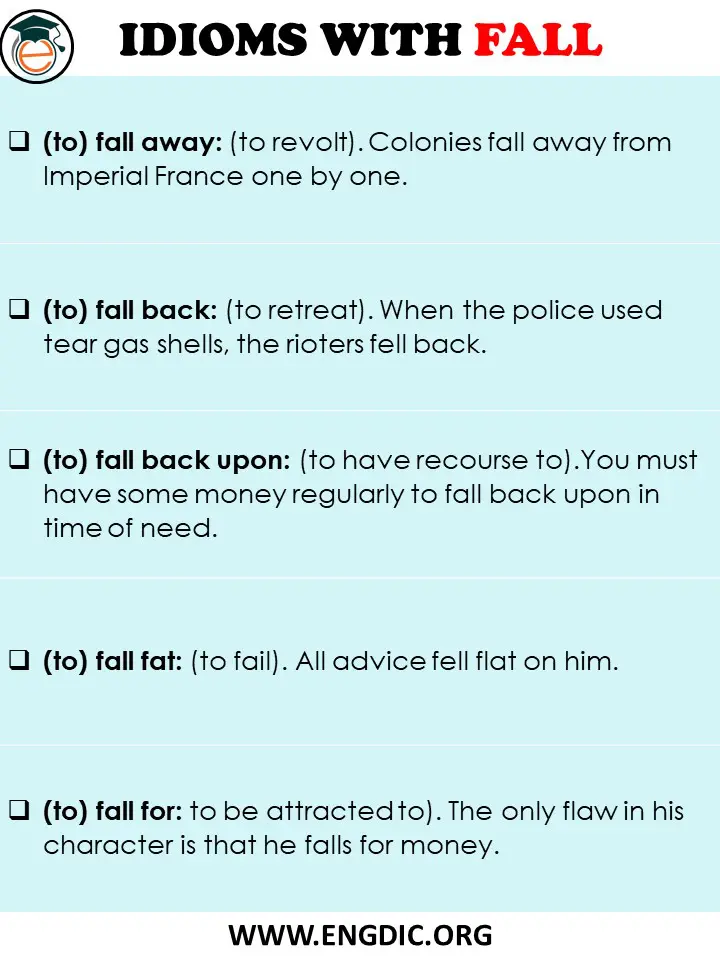 idioms with fall