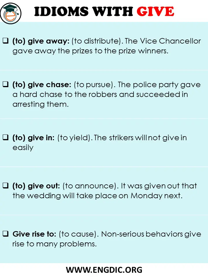 idioms with give