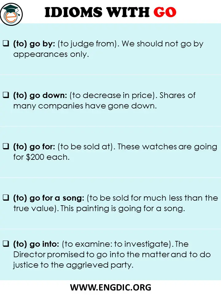 idioms with go