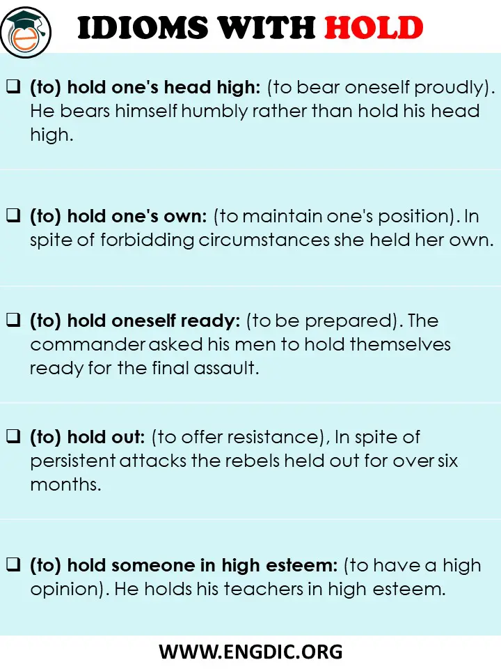 idioms with hold