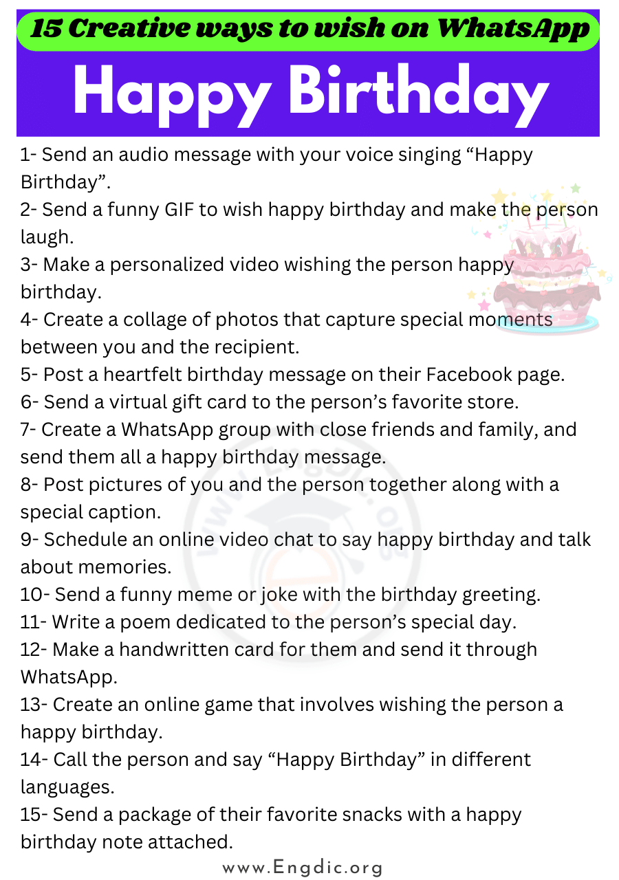 15 Creative ways to wish happy birthday on WhatsApp