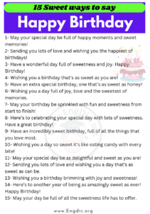 200+ Sweet and Best Ways to Say Happy Birthday – EngDic