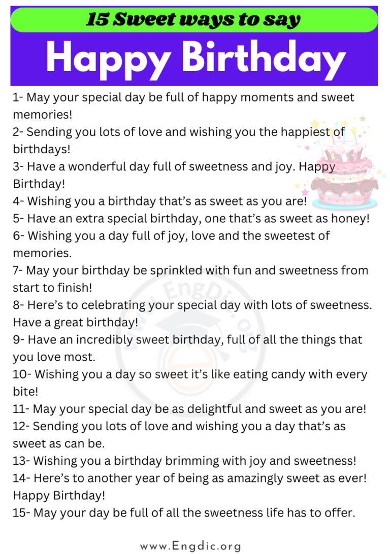 200+ Sweet and Best Ways to Say Happy Birthday – EngDic