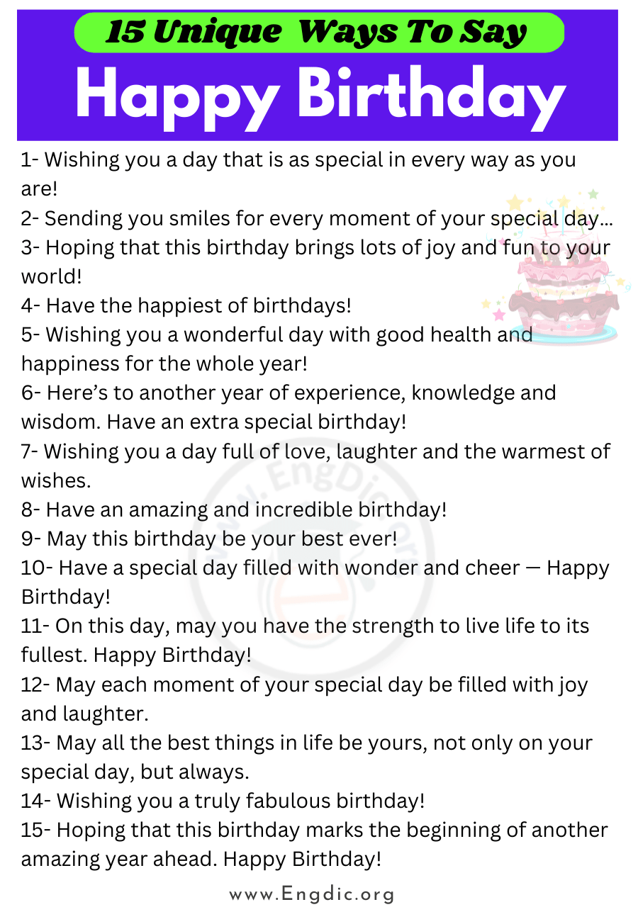 15 Unique ways to say happy birthday