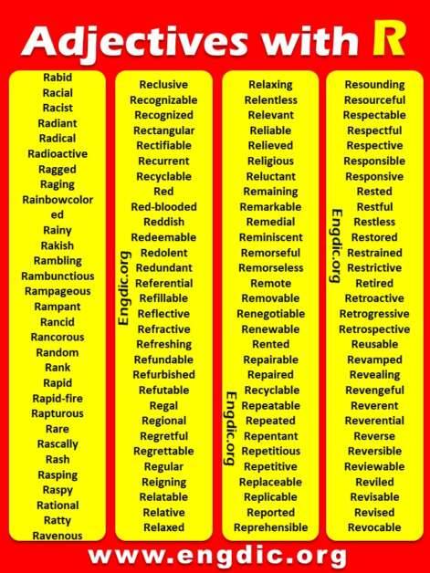 200+ Adjectives that Start with R to Describe a Person Pdf – EngDic