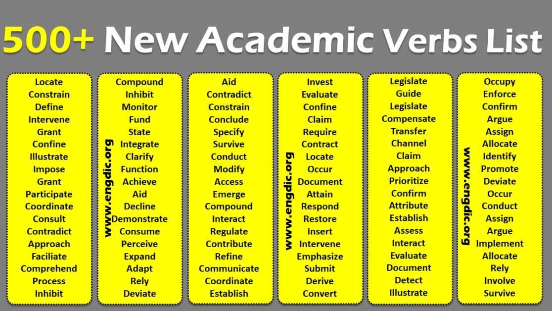 academic verbs for essays