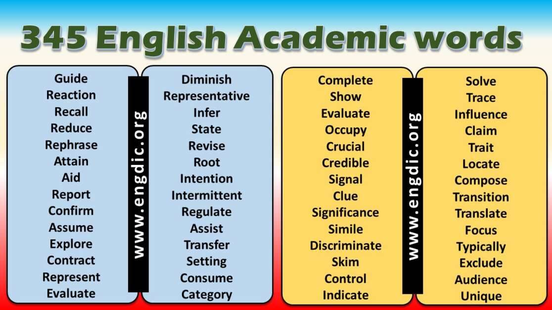 Academic Words List For Ielts Pdf EngDic