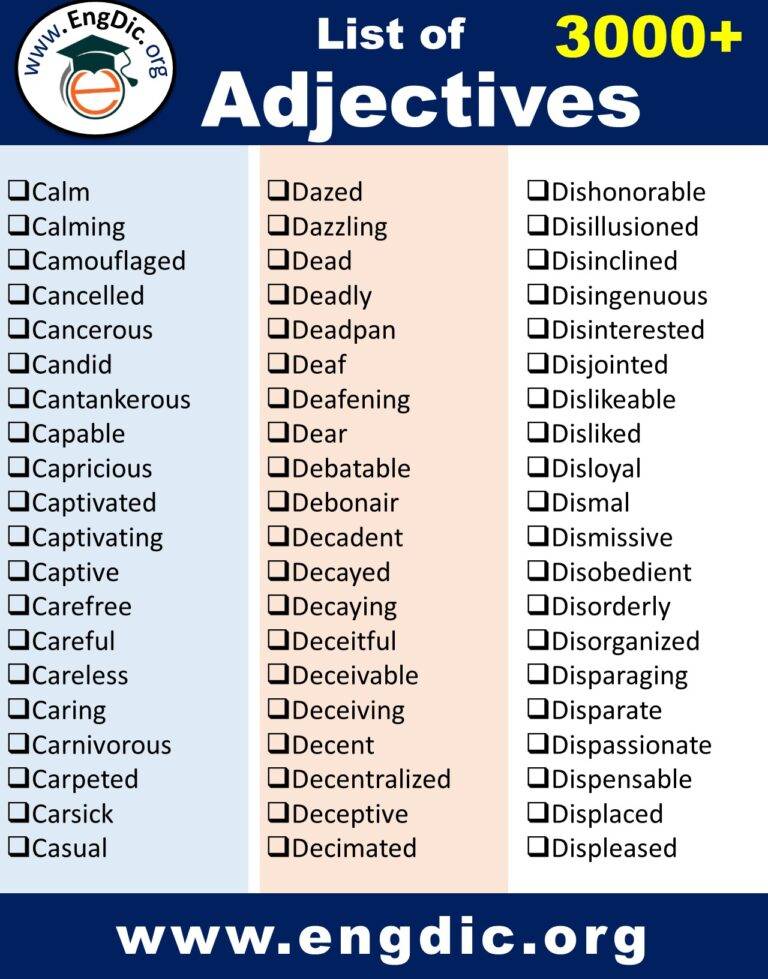 List Of Adjectives PDF Download 3000 List Of Adjectives EngDic List of adjectives pdf download 3000 list of adjectives engdic