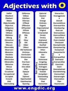 List of Adjectives Starting with O PDF | Adjectives that Start with O ...