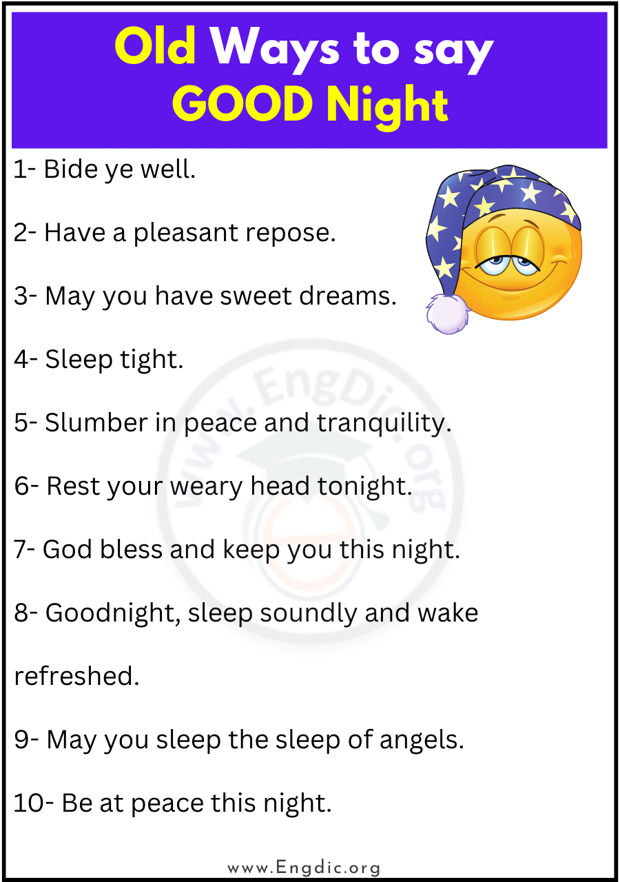 Old Ways to say GOOD Night