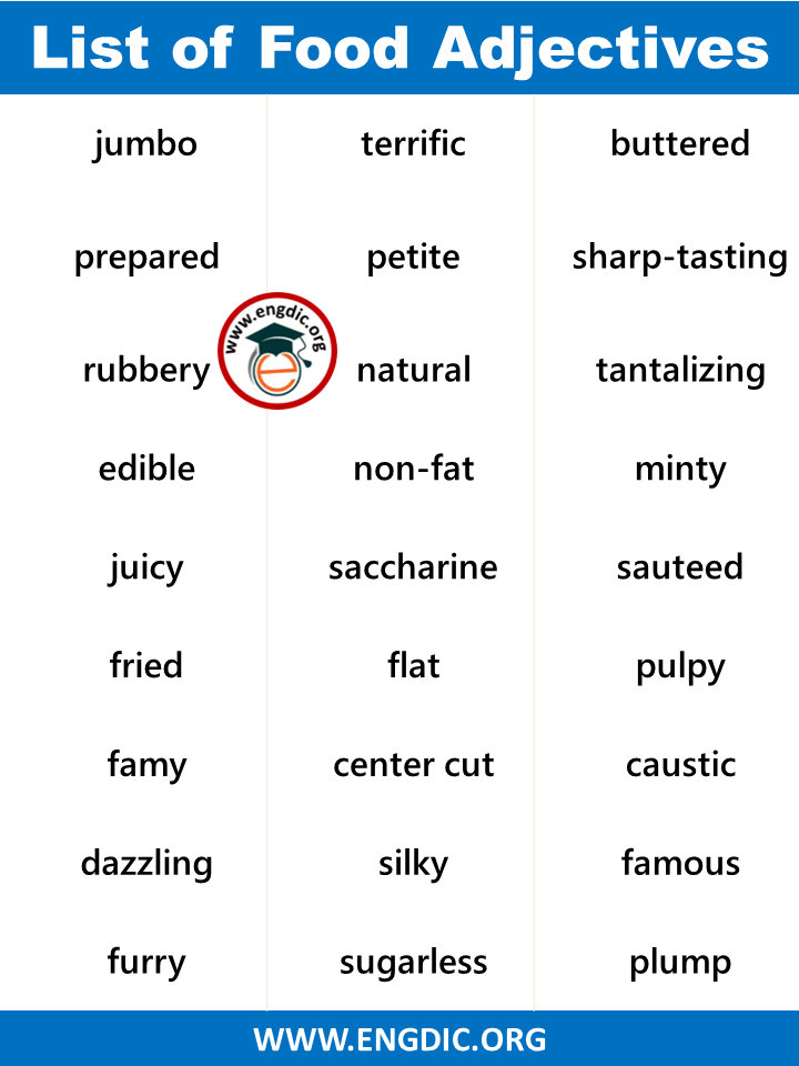 List of Food Adjectives