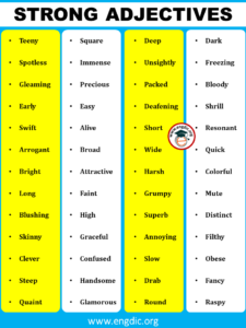 List of Strong Adjectives Pdf - 150+ Extreme Adjectives - EngDic