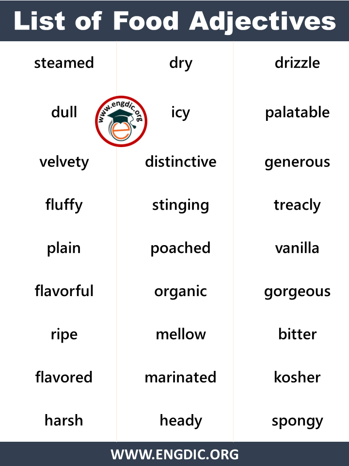 adjectives for food lover
