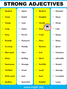 List of Strong Adjectives Pdf - 150+ Extreme Adjectives - EngDic