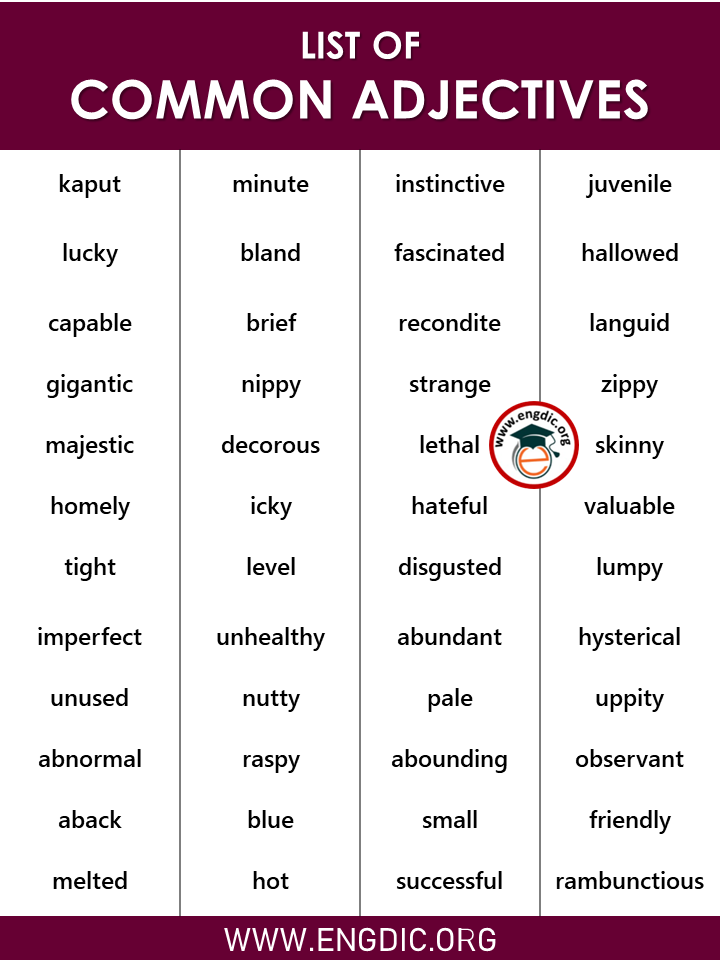 1000 adjectives in english grammar