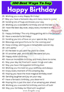 200+ Sweet and Best Ways to Say Happy Birthday – EngDic