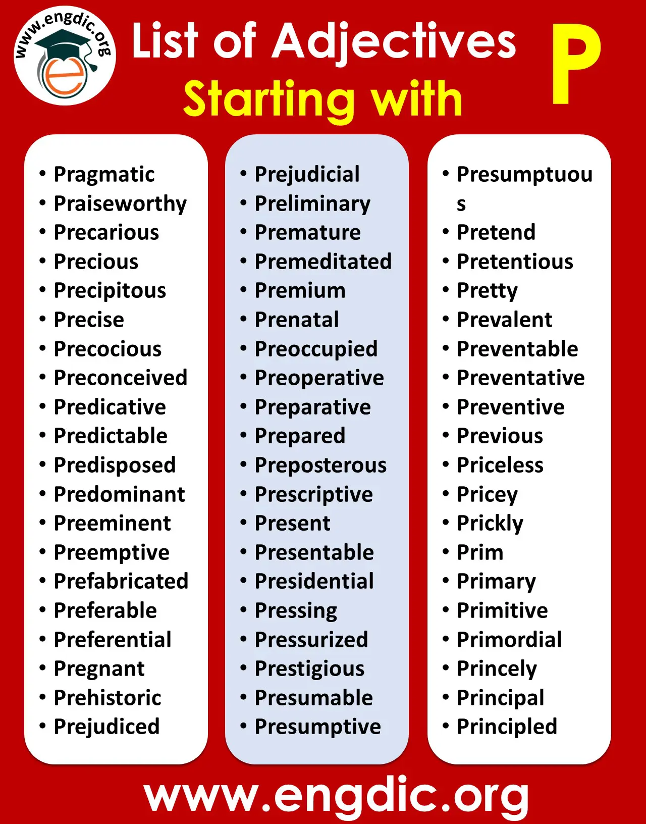adjectives starting with p