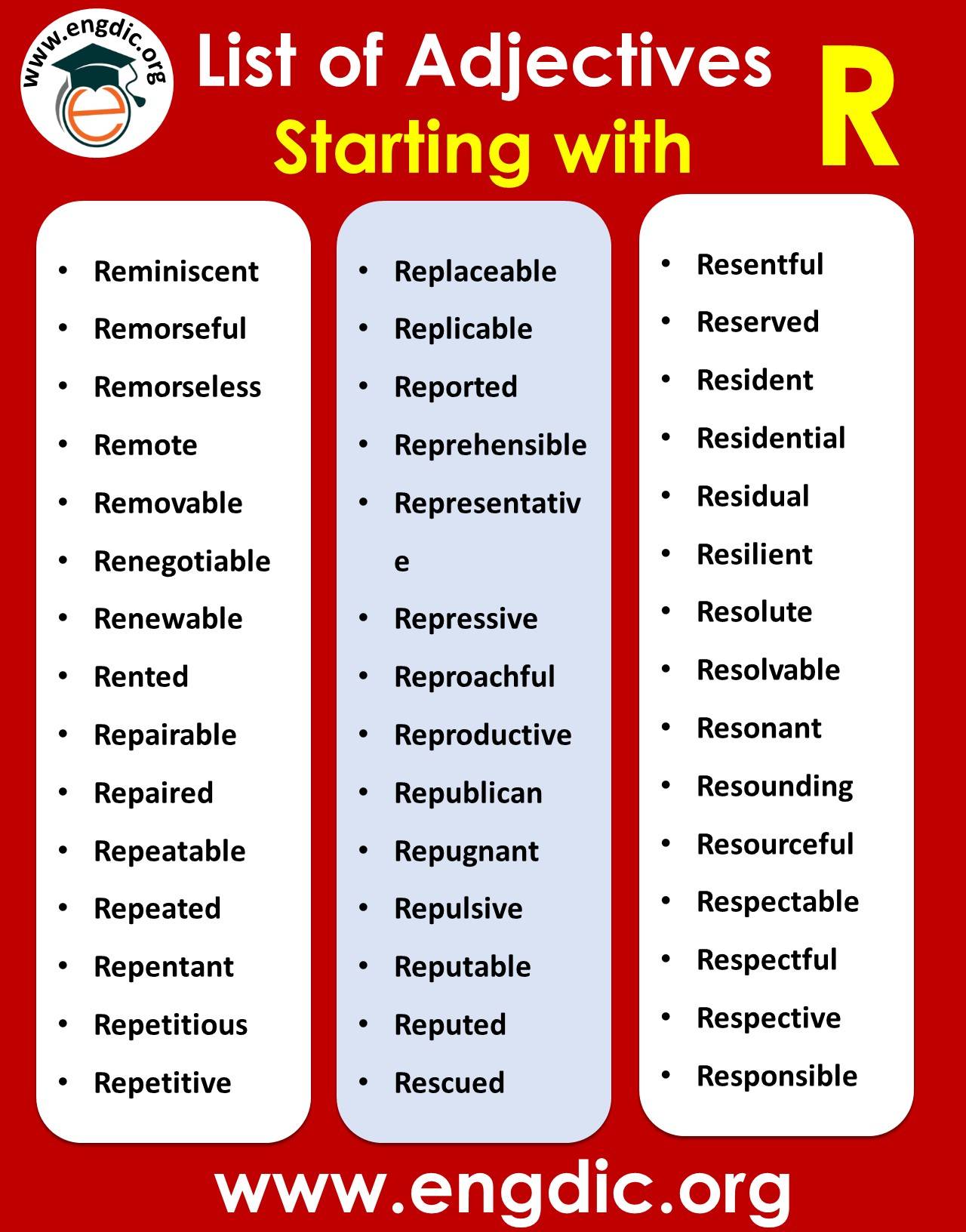 Good Character Traits That Starts With Letter R