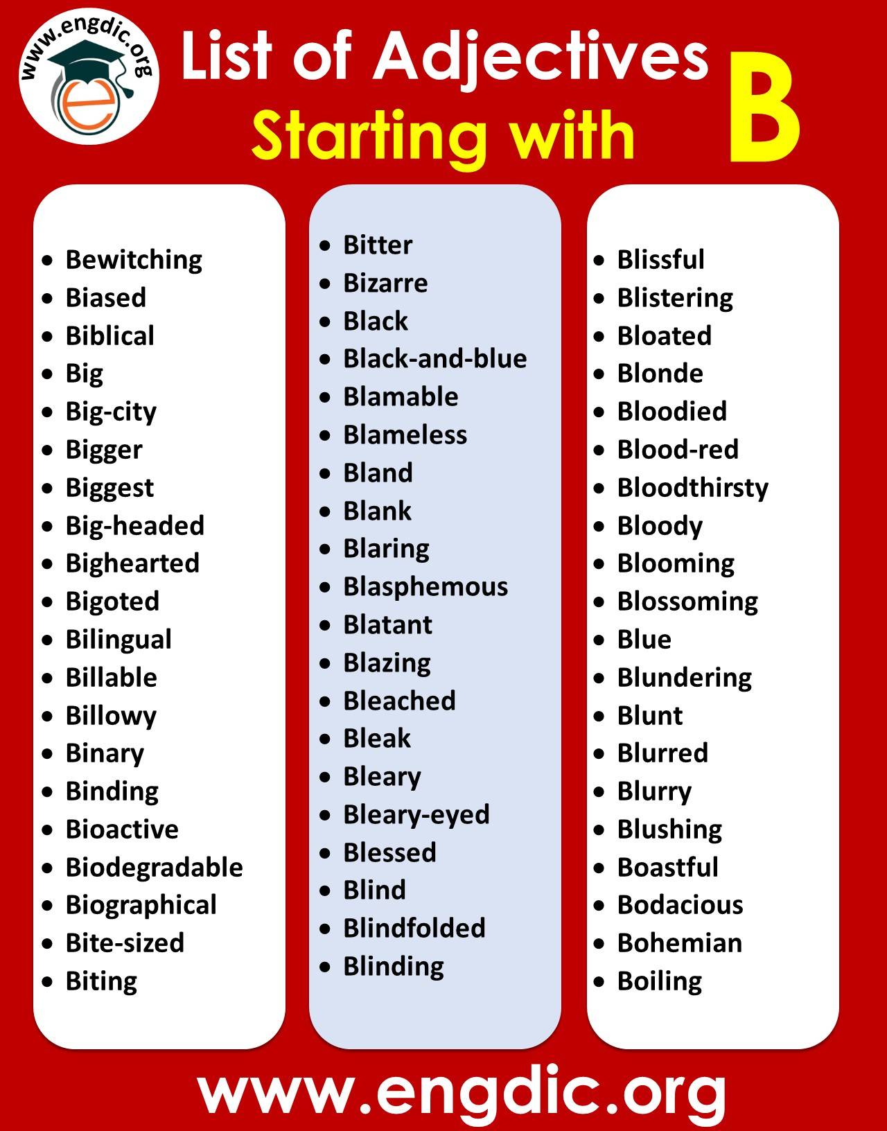 adjectives that start with b to describe a person