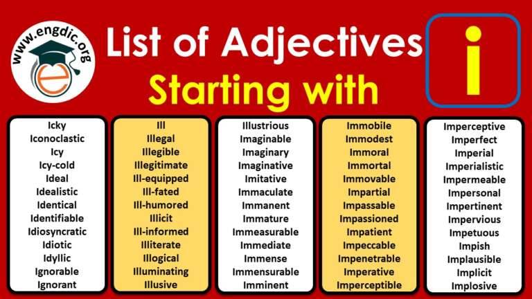 negative adjectives starting with i