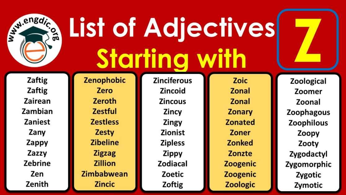 Adjectives With Z To Describe A Person Archives EngDic