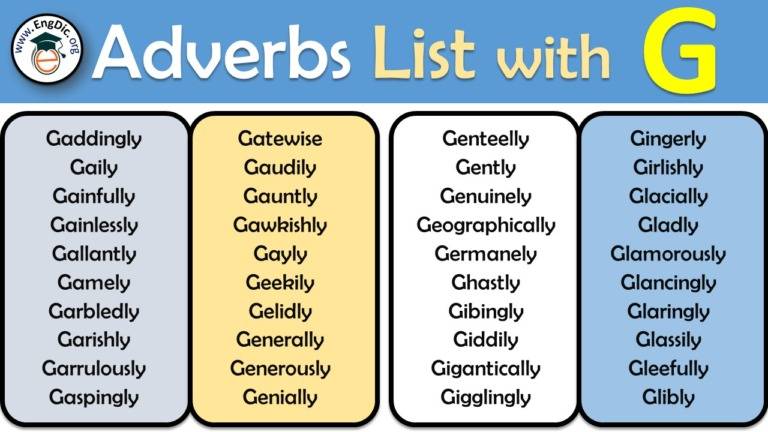 Adverbs starting with E | List of adverbs with E PDF - EngDic