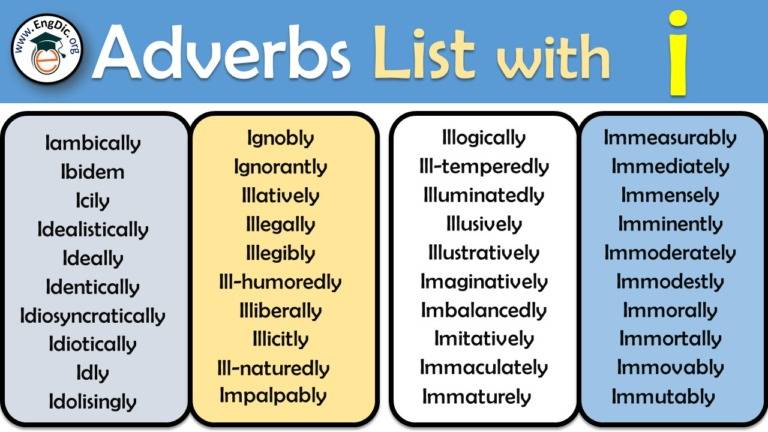 300+ List of Adverbs A to Z Alphabetically with Infographics and PDF ...