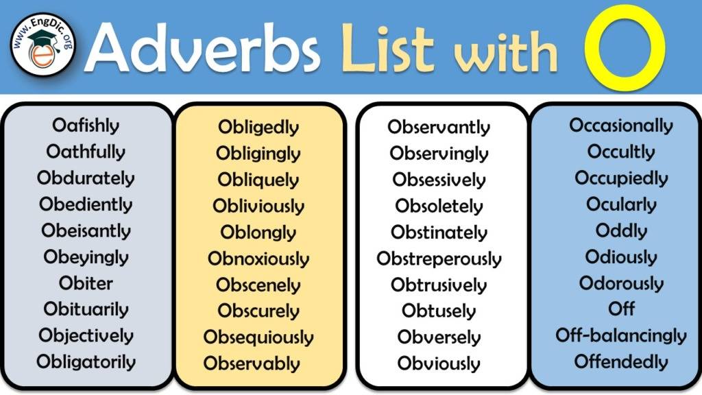 220 Adverbs Starting With O To Describe A Person PDF Engdic