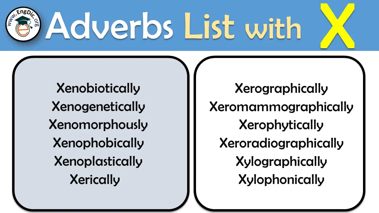 All Adverbs Starting with X