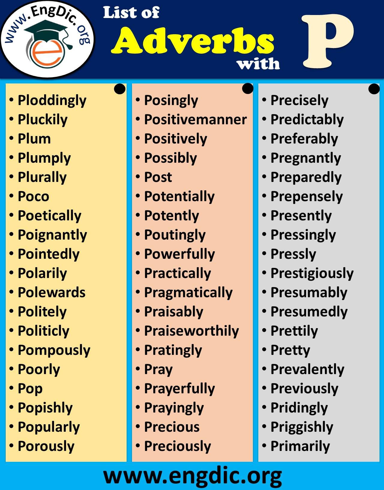 adverbs that start with p to describe a person