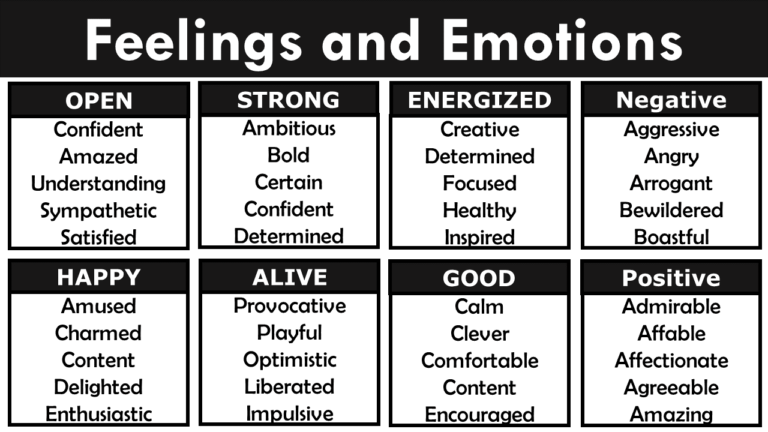 List Of Emotions And Feelings X Archives EngDic