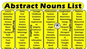 A List of Abstract Nouns Archives - Engdic