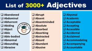 printable list of adjectives pdf Archives - EngDic