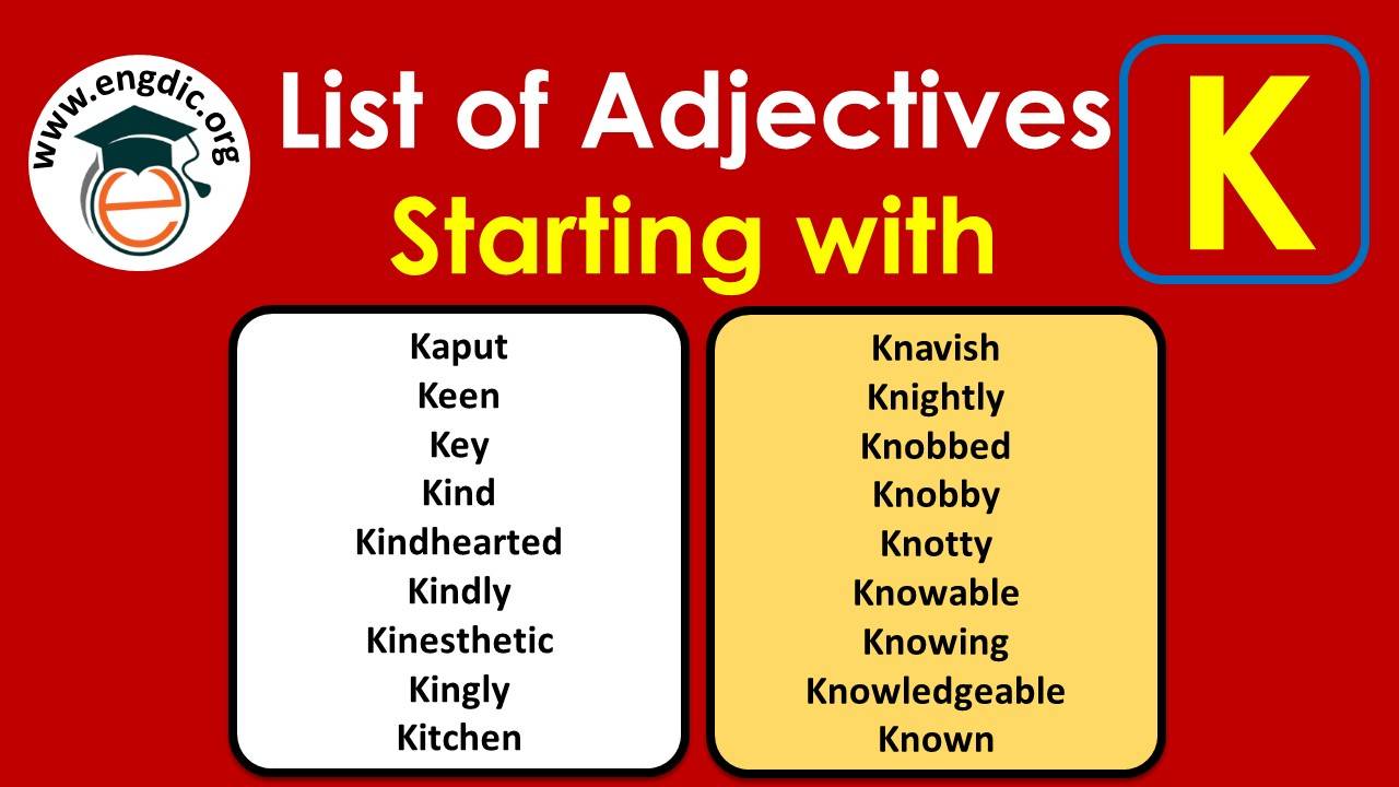 Adjectives That Start With K To Describe A Person EngDic