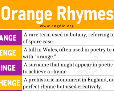 Words that Rhyme with Orange (Orange Rhyming Words)
