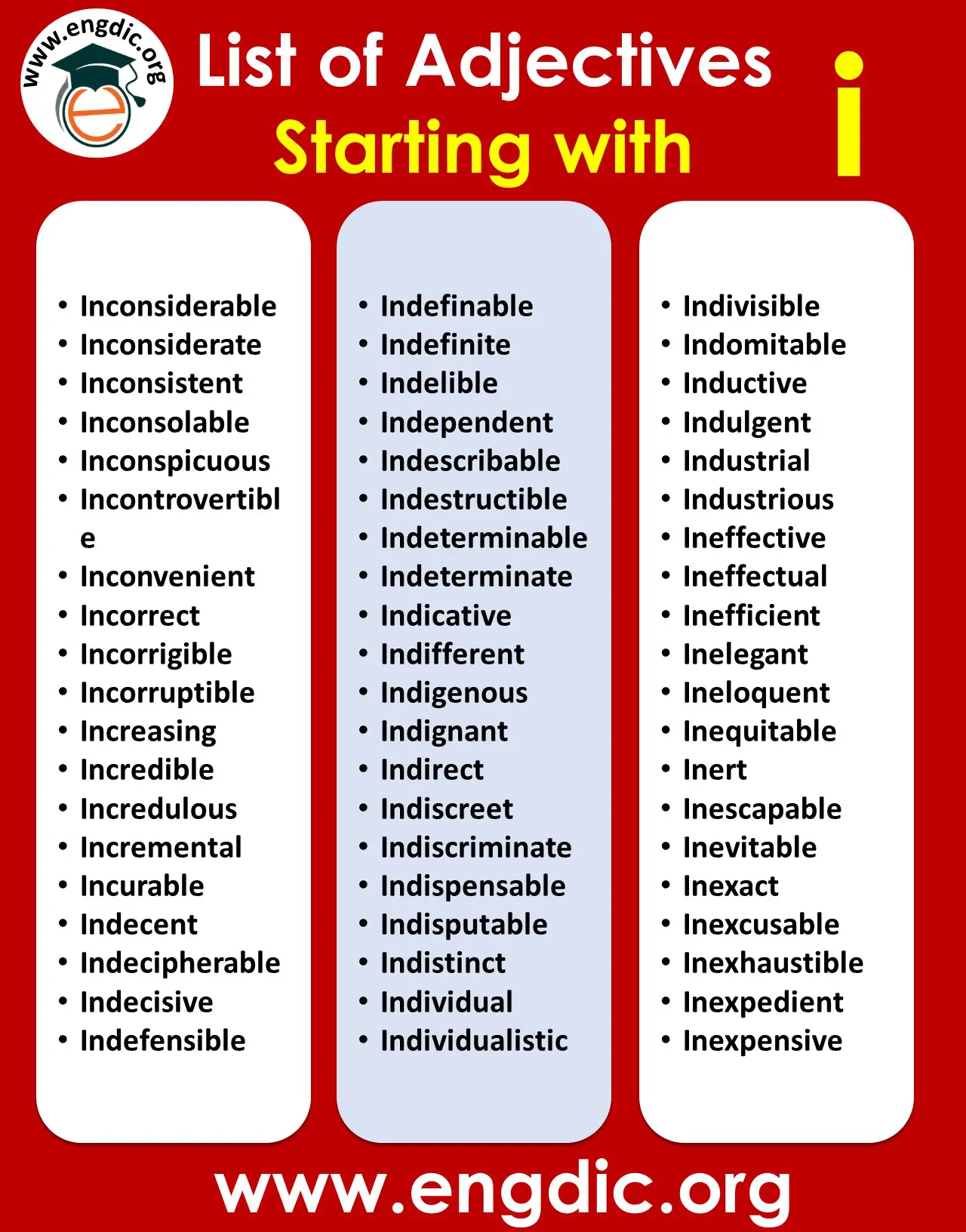 positive adjectives starting with i