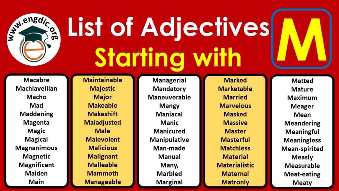 Adjectives That Start With M To Describe A Person Positively Archives EngDic