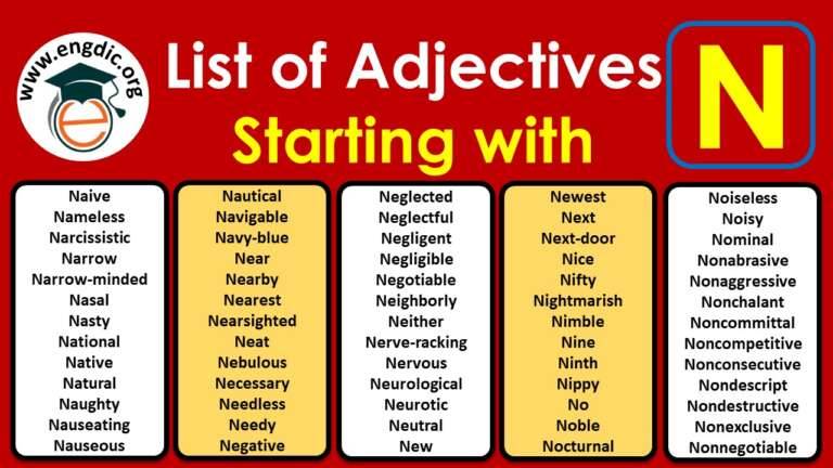 Adjectives With N To Describe A Person Archives Engdic