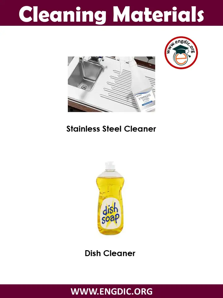 Cleaning materials list with pictures