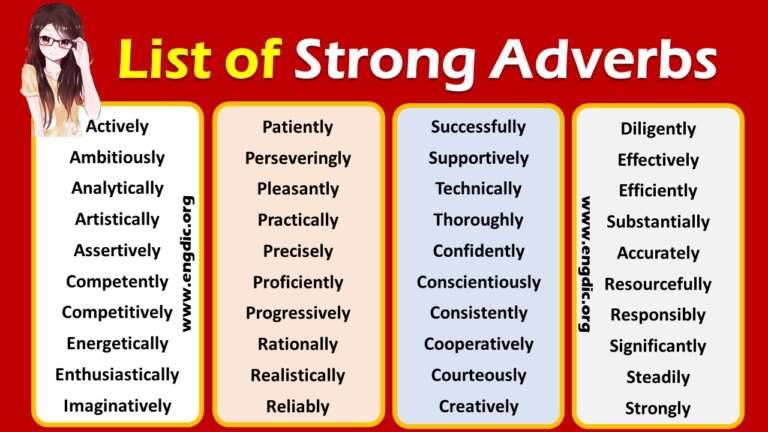 Strong Adverbs Pdf Archives EngDic