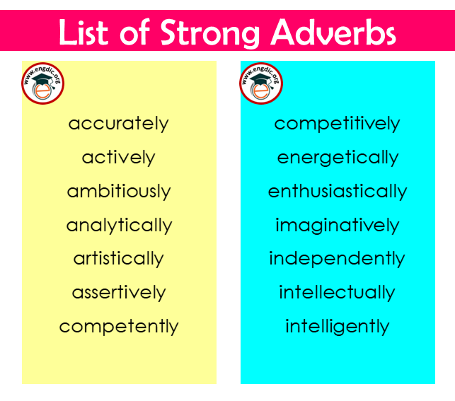 Strong Adjectives And Adverbs
