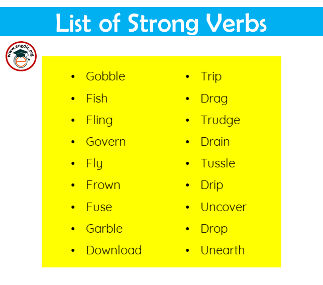 a list of strong verbs