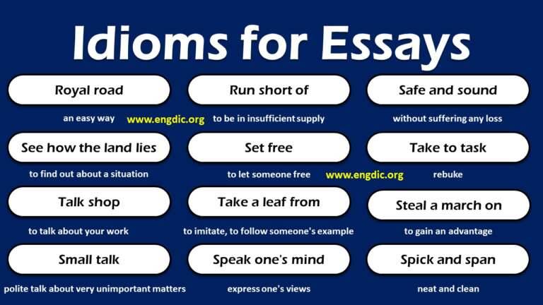 idioms and phrases for essay writing