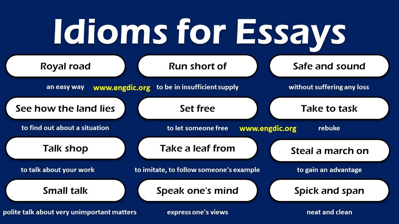 Essay Idioms: Idioms for Argumentative Essay