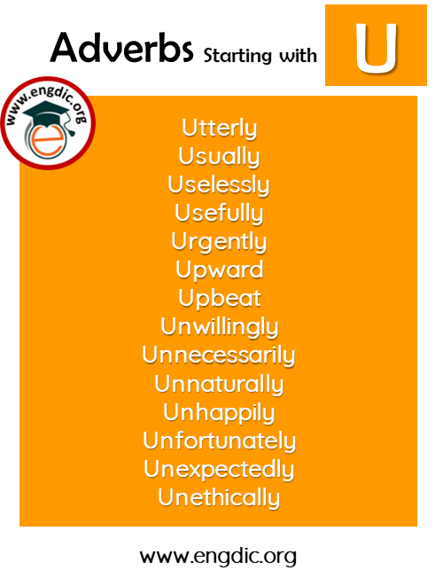 list of adverbs with U
