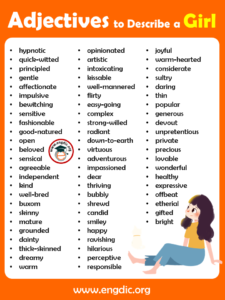 Adjectives to Describe a Girl (PDF & Infographics) – EngDic